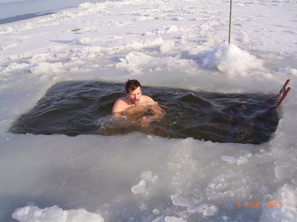 man swimming in Icehole|yourhealthyprostate.com-Your Healthy Prostate