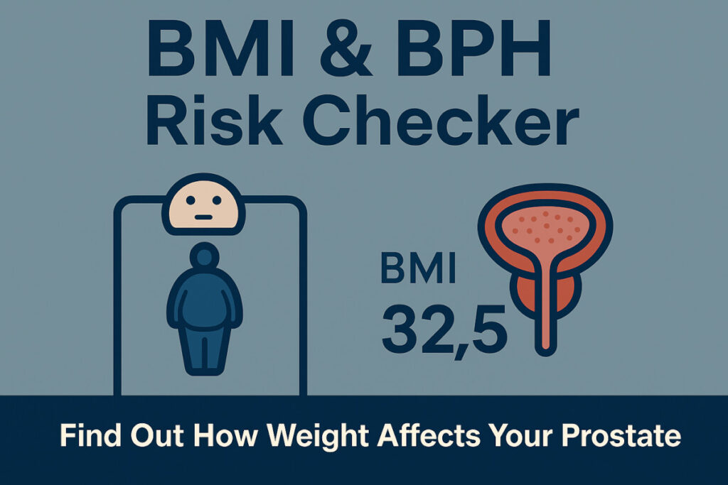 BMI and BPH risk checker illustration – obesity and prostate health tool