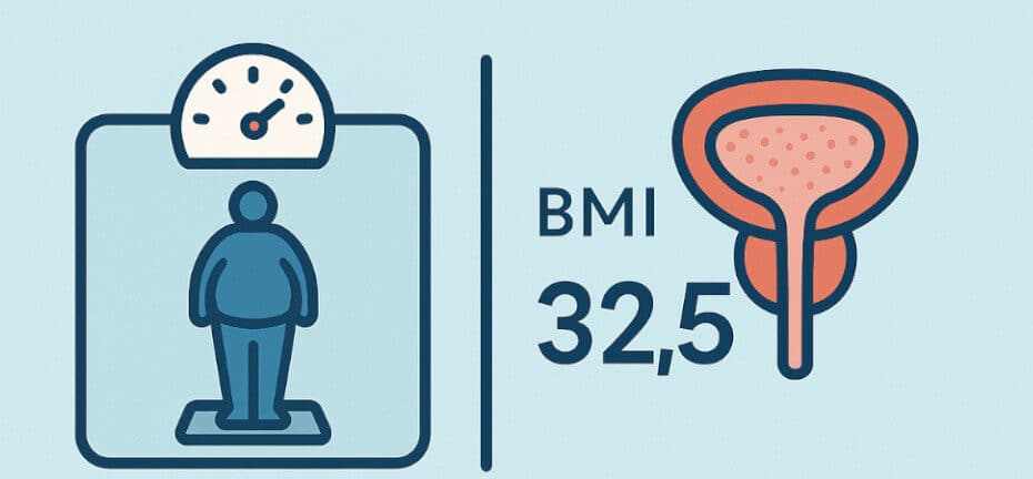 BMI and BPH risk checker illustration – obesity and prostate health tool