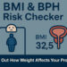 BMI and BPH risk checker illustration – obesity and prostate health tool